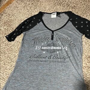 Harley-Davidson Black and Gray Star Sleeve Tee